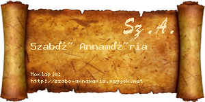 Szabó Annamária névjegykártya